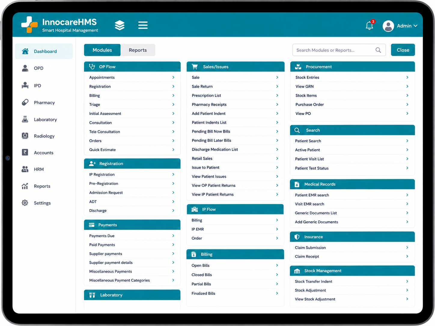InnoHMS Dashboard